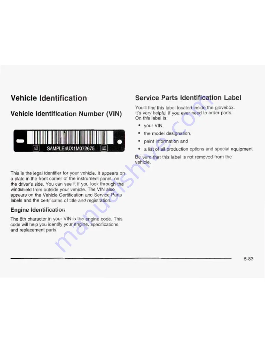 Chevrolet 2003 Corvette Owner'S Manual Download Page 312