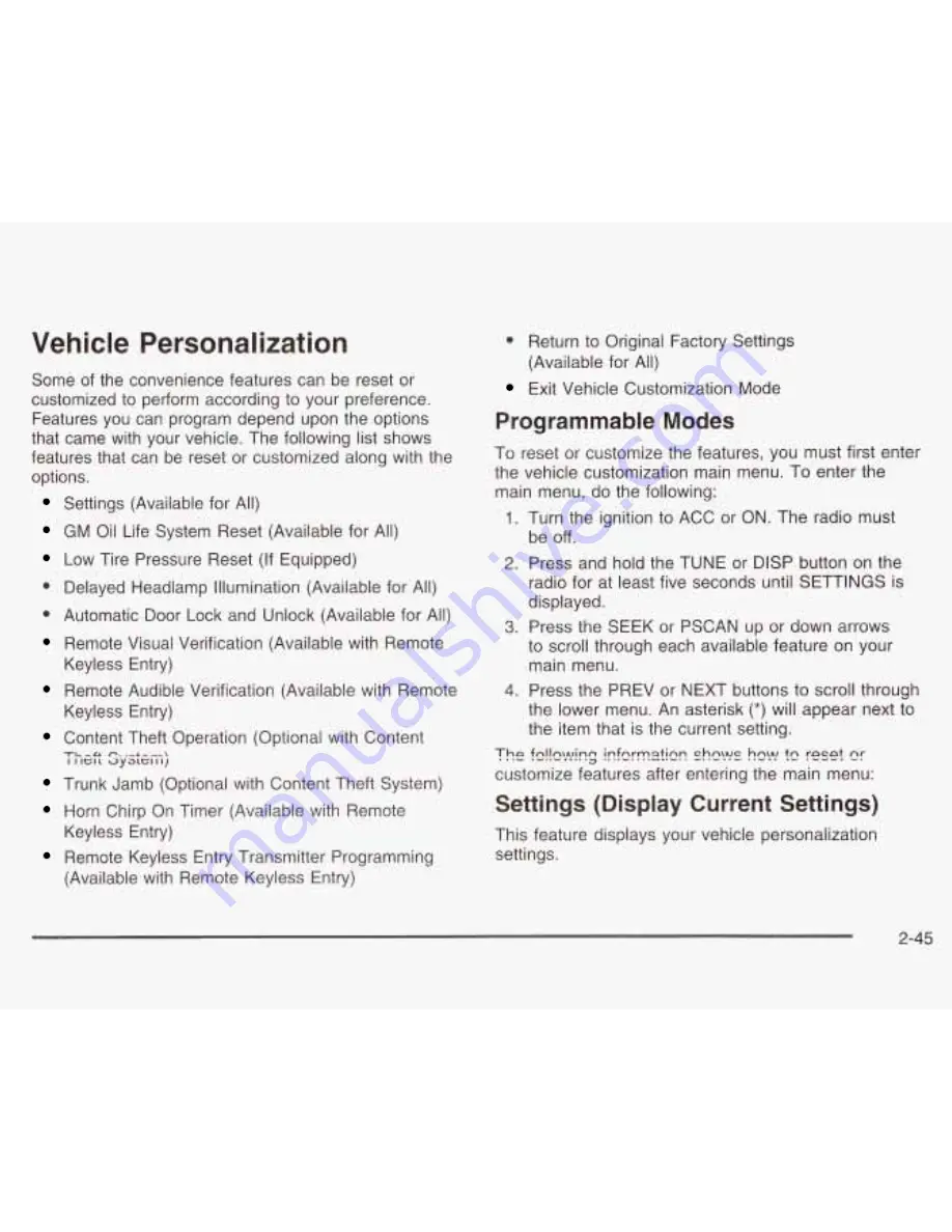 Chevrolet 2003 Impala Owner'S Manual Download Page 114