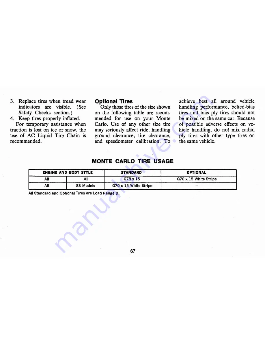 Chevrolet Monte Carlo 1971 Owner'S Manual Download Page 70