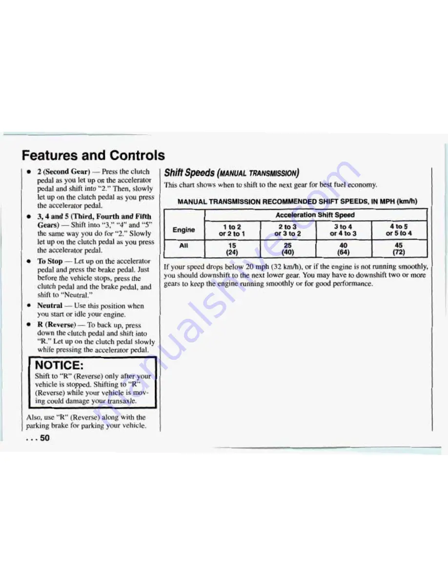 Chevrolet PRIZM 1994 Owner'S Manual Download Page 52