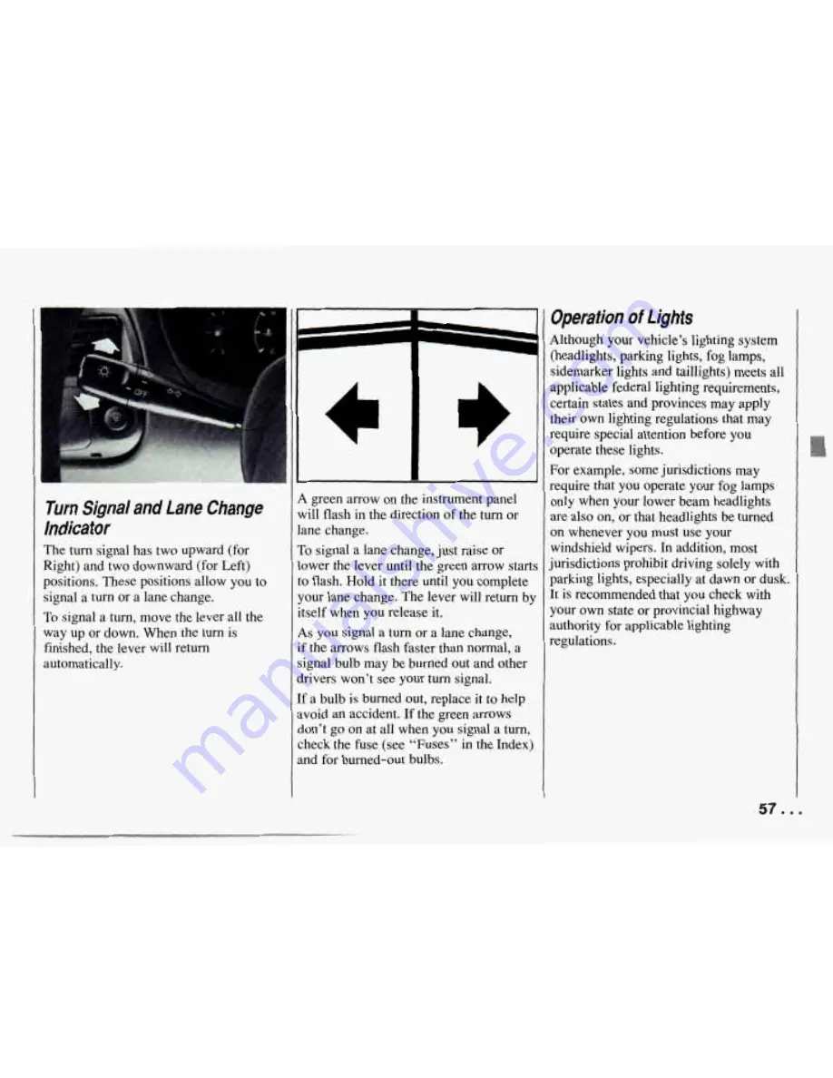 Chevrolet PRIZM 1994 Owner'S Manual Download Page 59