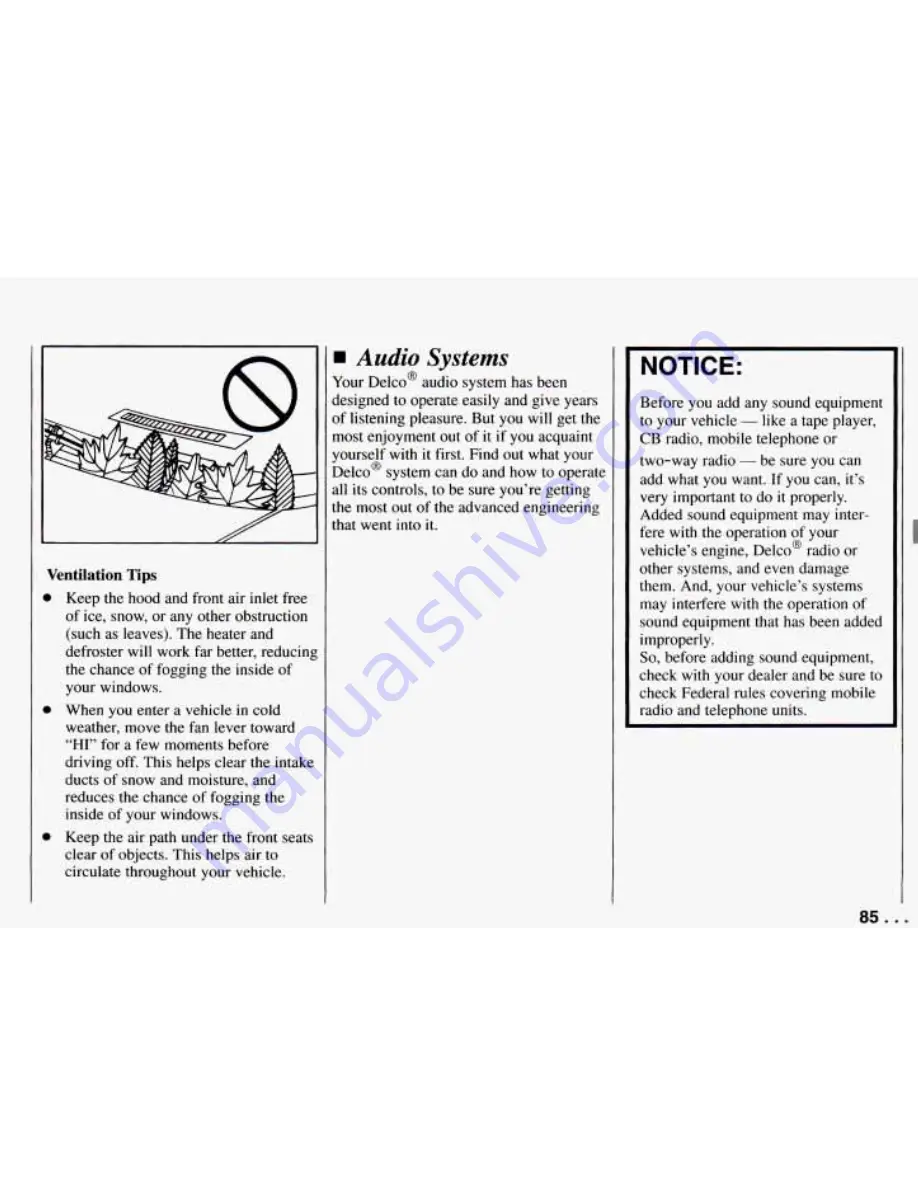 Chevrolet PRIZM 1994 Owner'S Manual Download Page 87