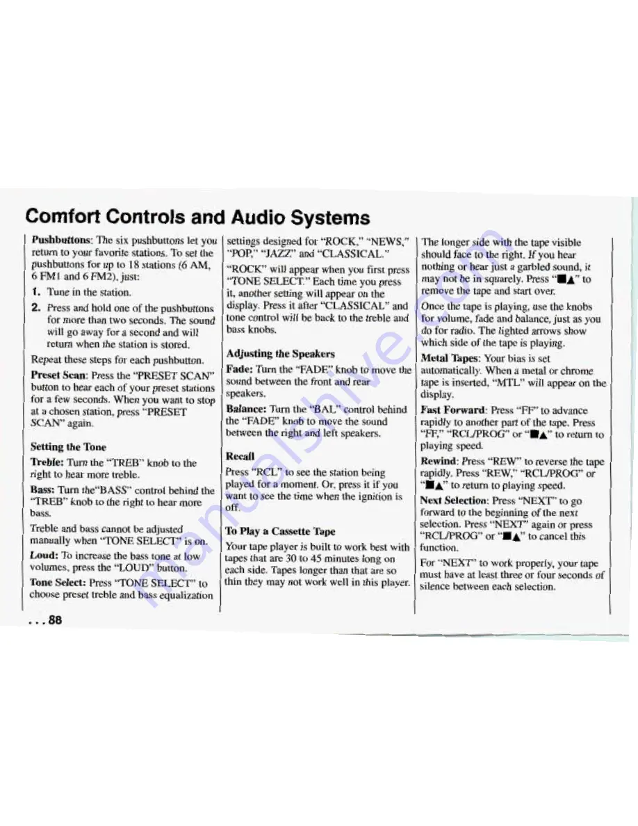 Chevrolet PRIZM 1994 Owner'S Manual Download Page 90