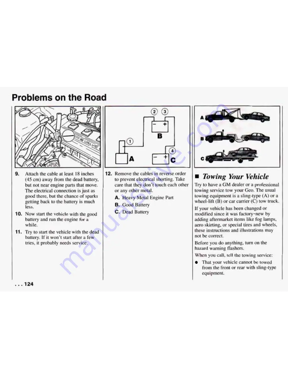 Chevrolet PRIZM 1994 Owner'S Manual Download Page 126