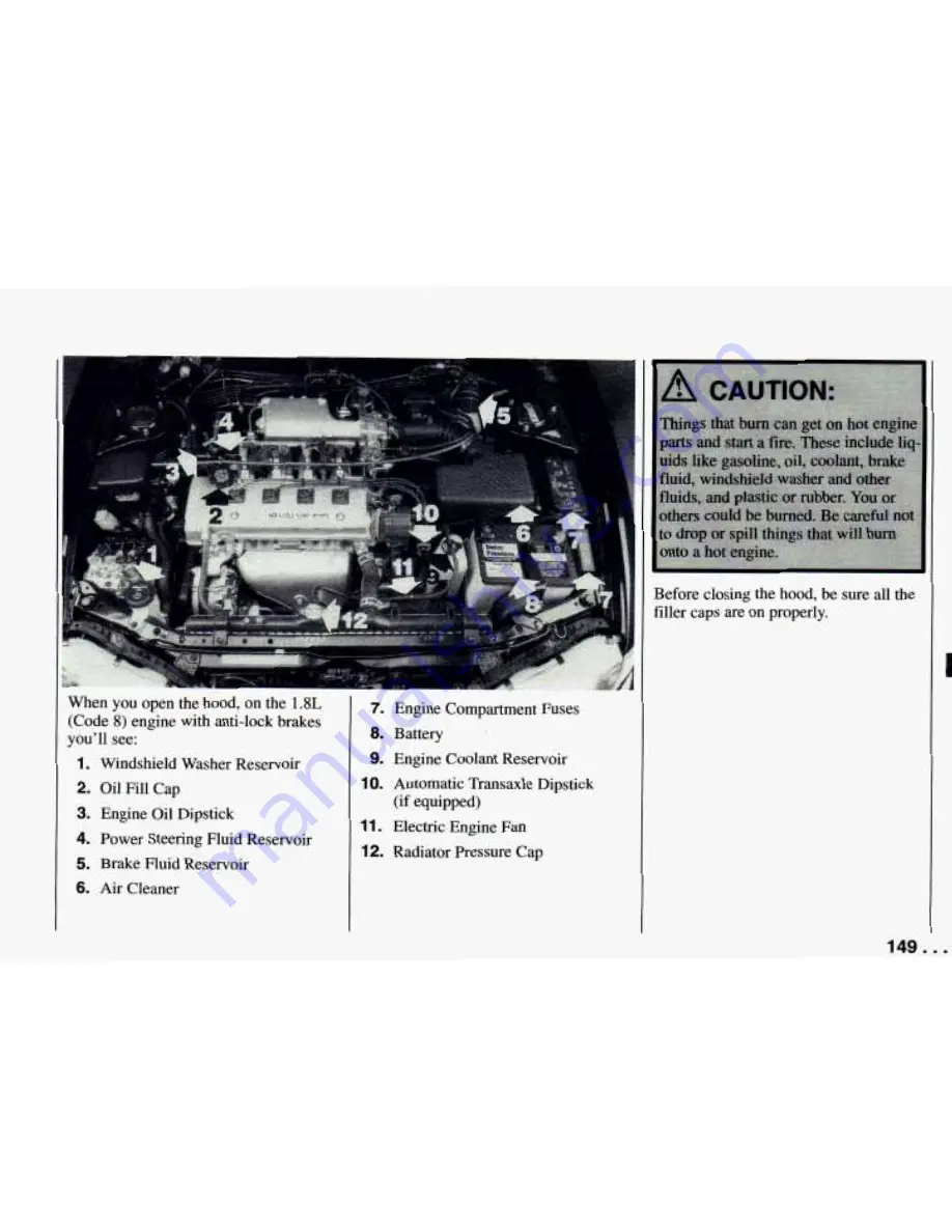 Chevrolet PRIZM 1994 Owner'S Manual Download Page 151