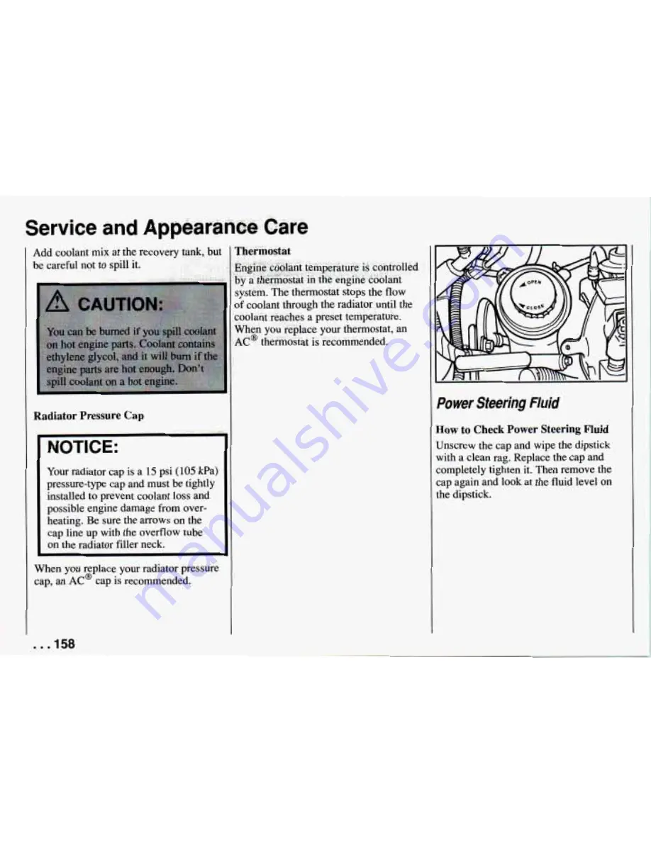 Chevrolet PRIZM 1994 Owner'S Manual Download Page 160