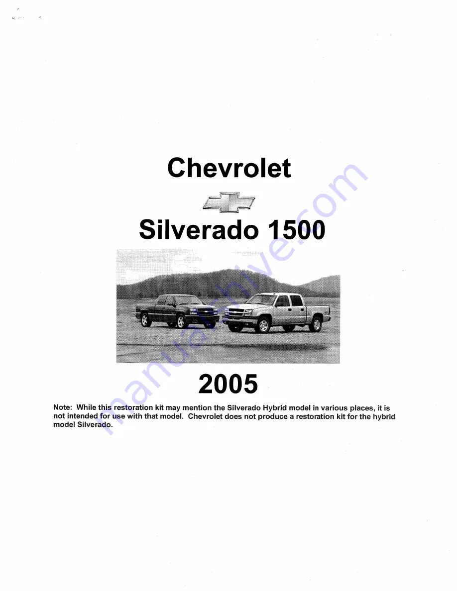 Chevrolet Silverado 2005 Description & Operation Download Page 1