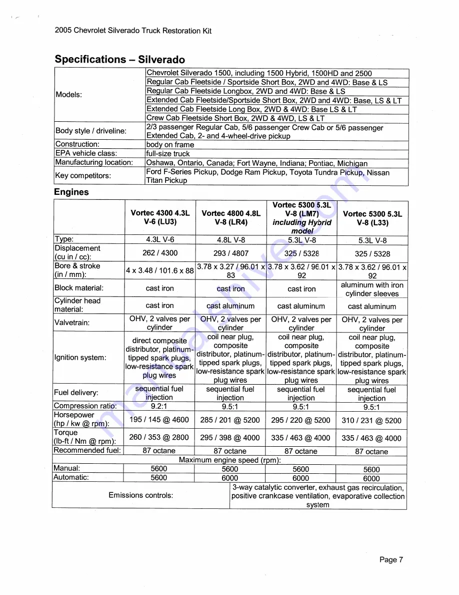 Chevrolet Silverado 2005 Description & Operation Download Page 17