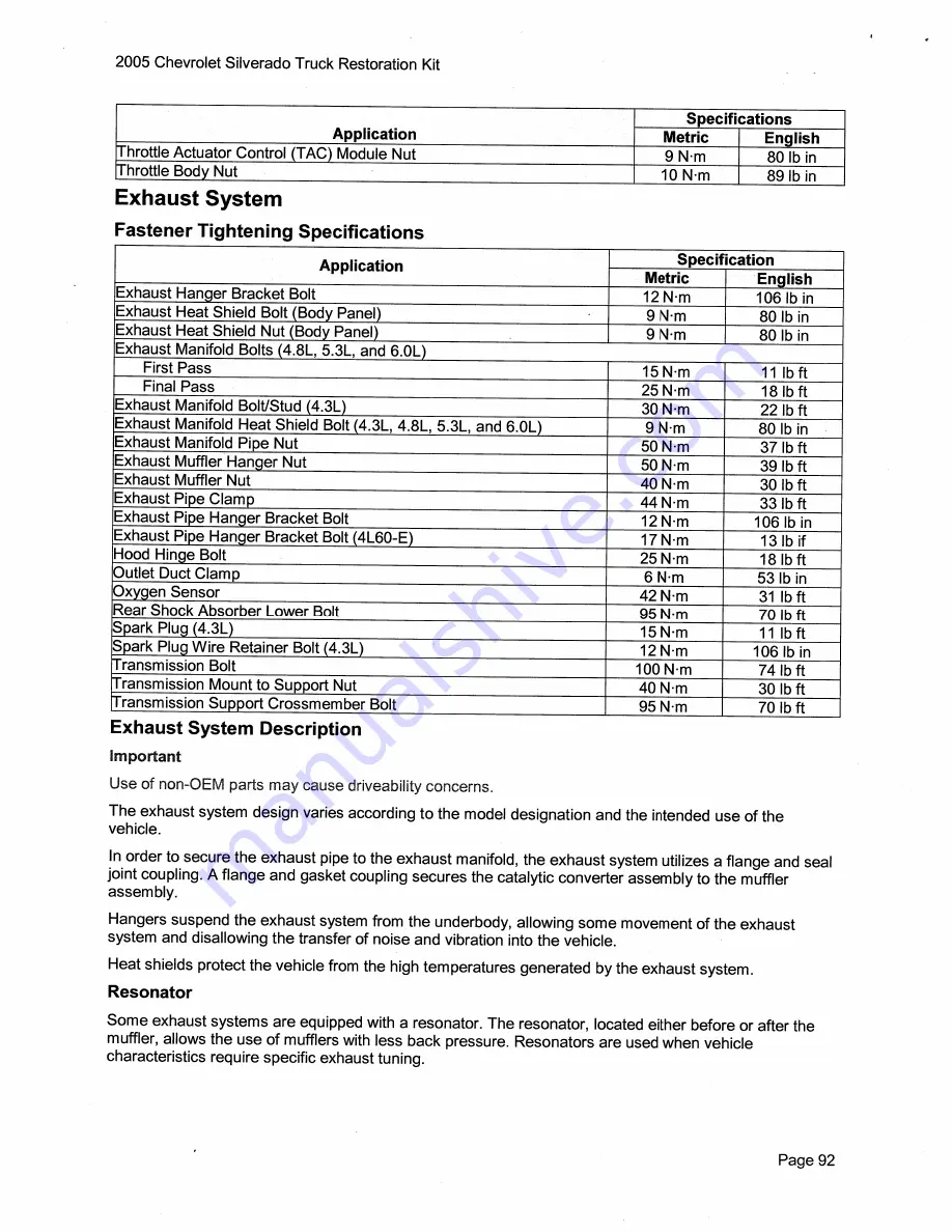 Chevrolet Silverado 2005 Скачать руководство пользователя страница 102