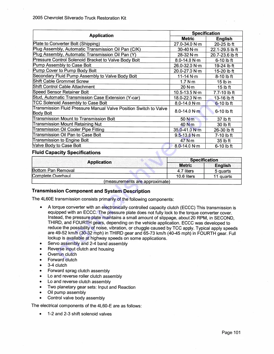 Chevrolet Silverado 2005 Description & Operation Download Page 111