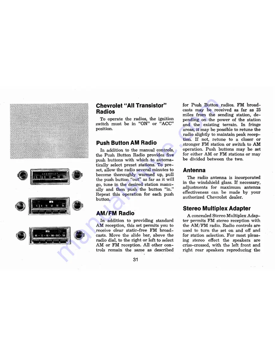 Chevrolet station wagon 1970 Important Operating, Maintenance And Safety Instructions Download Page 38