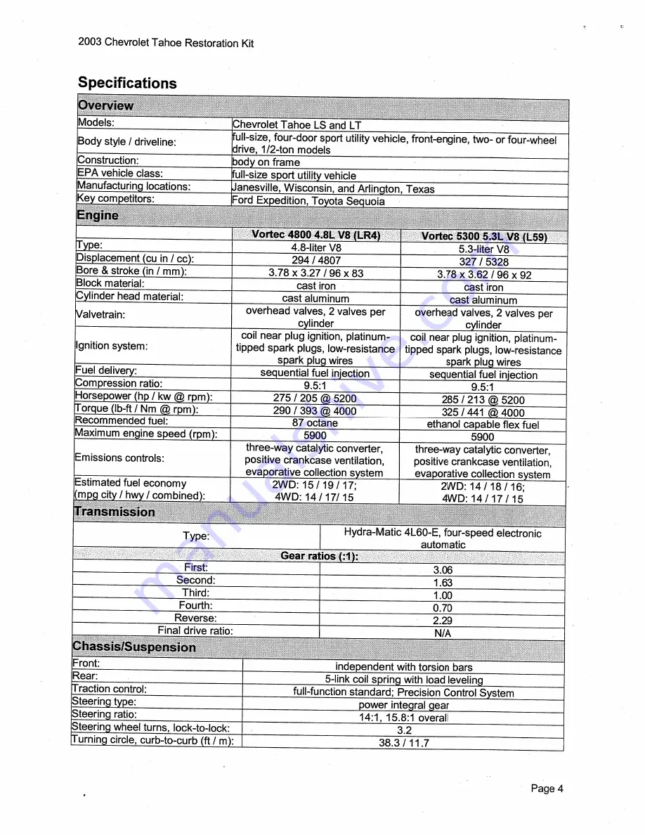 Chevrolet Tahoe 2012 Manual Download Page 12