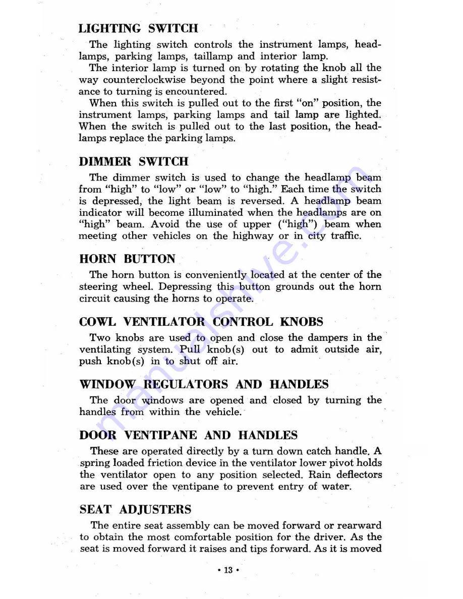 Chevrolet truck 1960 Operator'S Manual Download Page 14