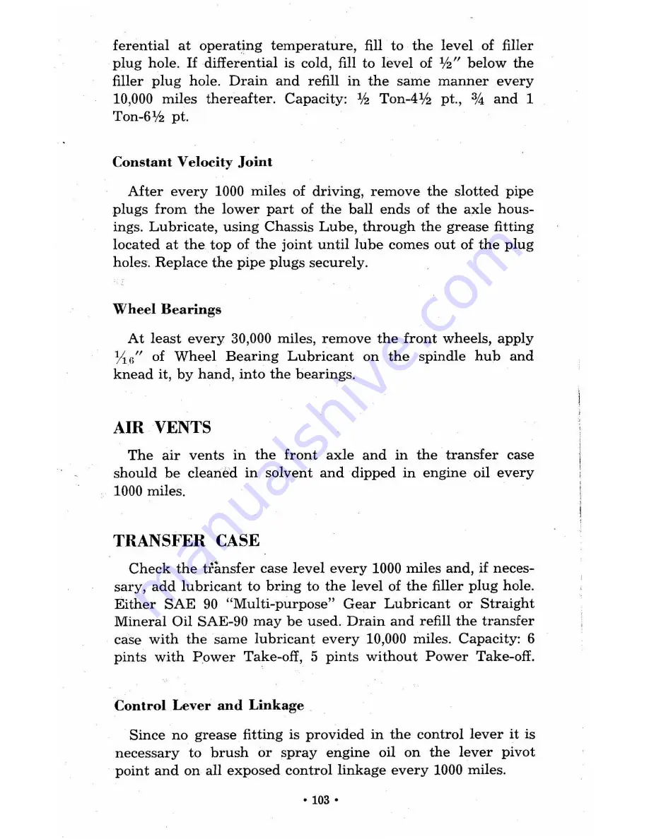 Chevrolet truck 1960 Operator'S Manual Download Page 103