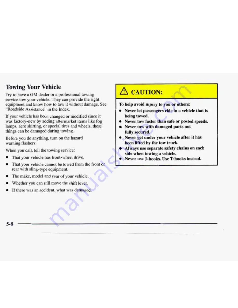 Chevrolet VENTURE 1997 Manual Download Page 281