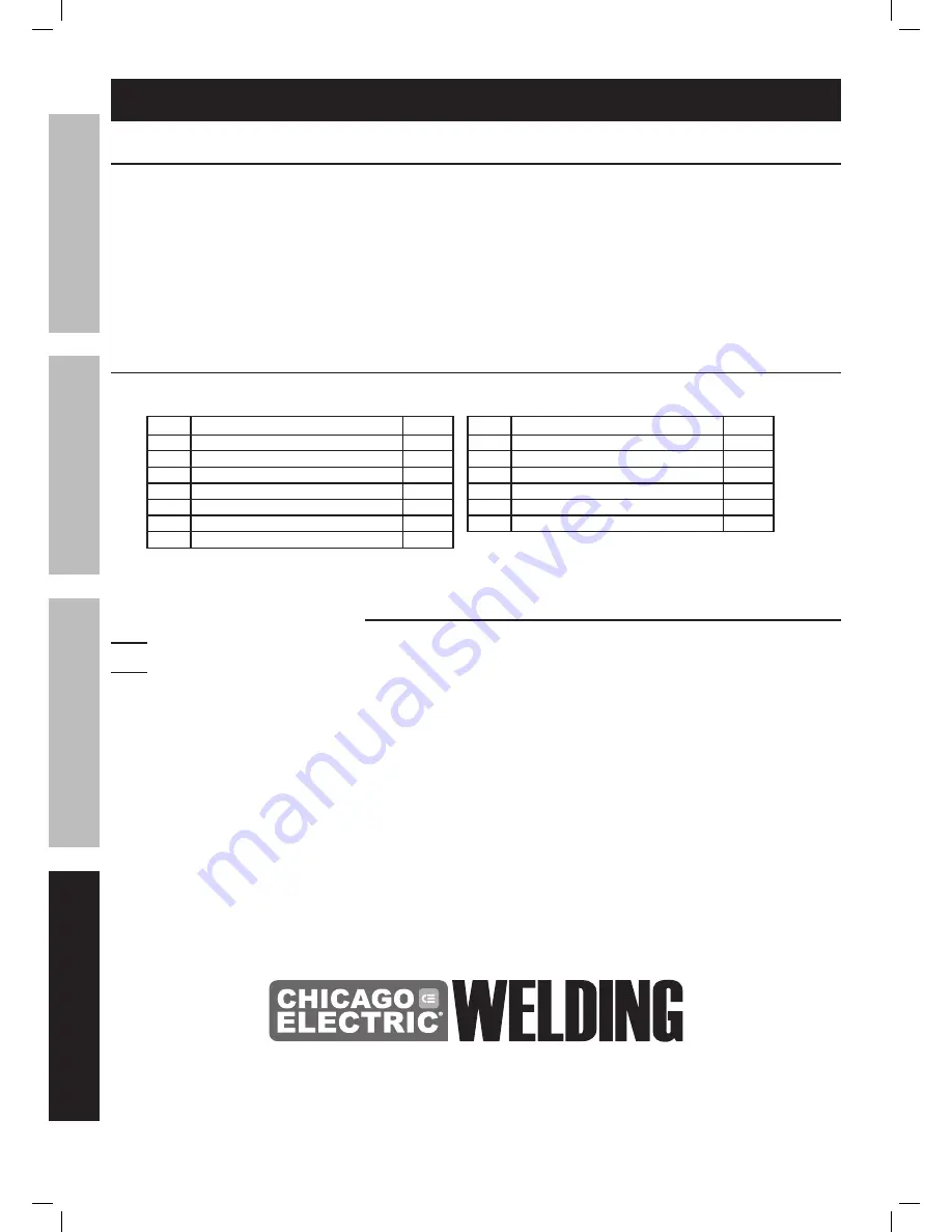 Chicago Electric 91214 Owner'S Manual & Safety Instructions Download Page 10