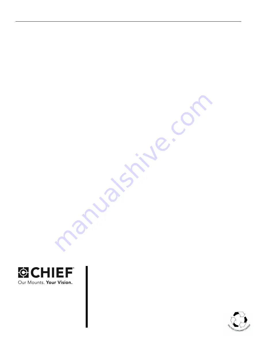 CHIEF K2W Series Installation Instructions Manual Download Page 16