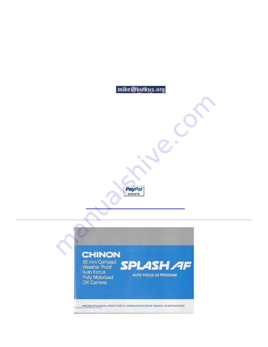 CHINON SPLASH Online Manual Download Page 1