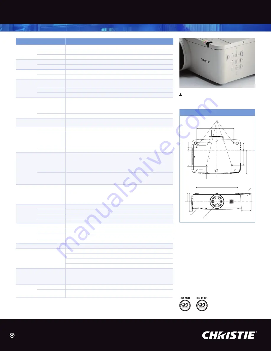 Christie LX505 Technical Specifications Download Page 2