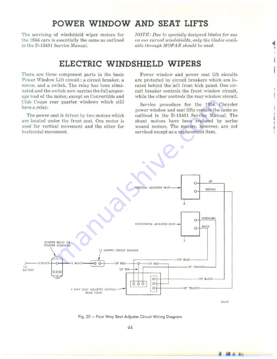 Chrysler 1956 Crown Imperial Service Manual Download Page 44