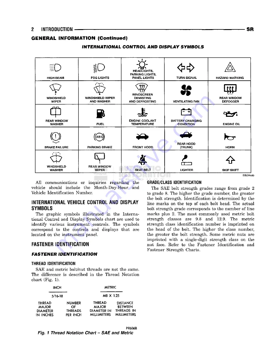 Chrysler 1998 Viper GTS Owner'S Manual Download Page 6