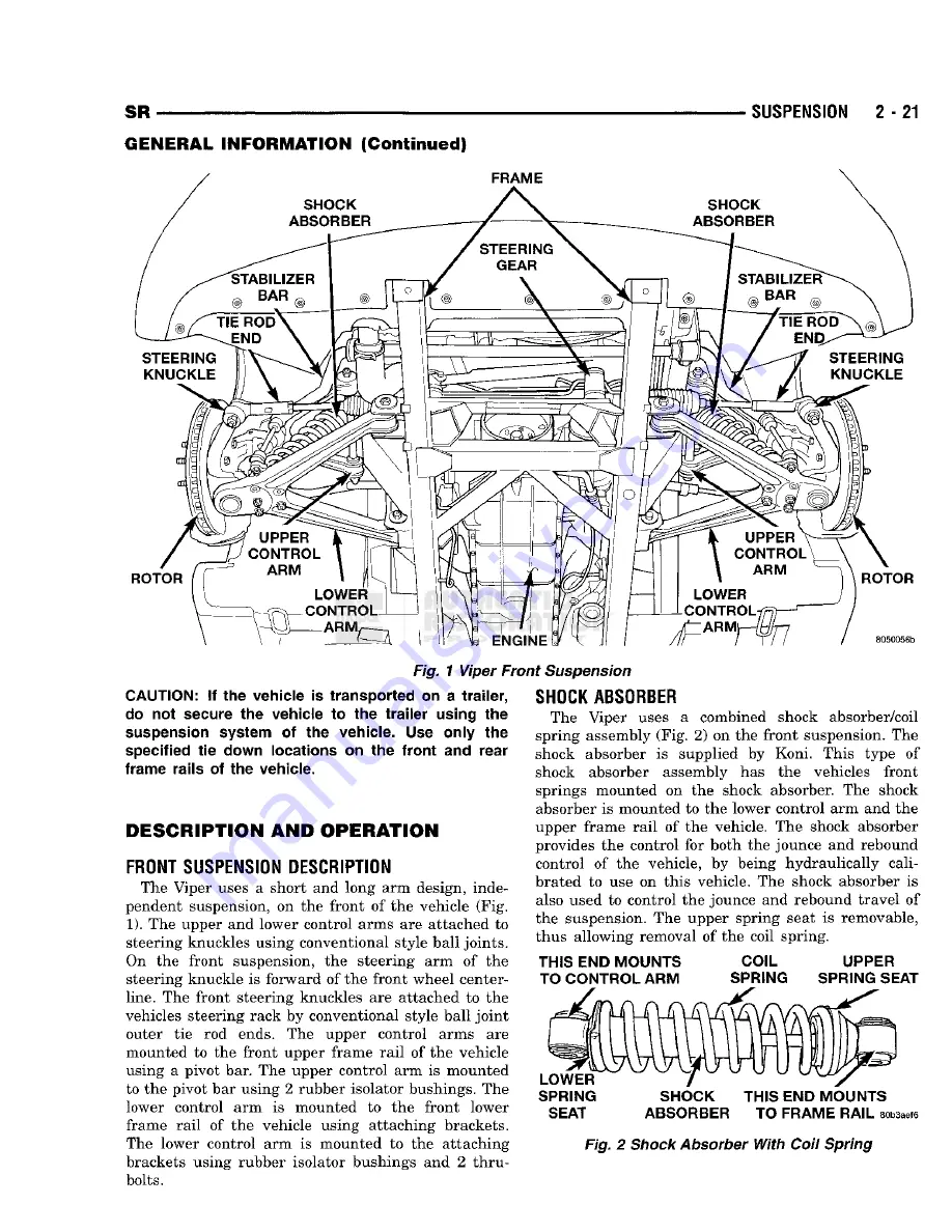 Chrysler 1998 Viper GTS Owner'S Manual Download Page 43