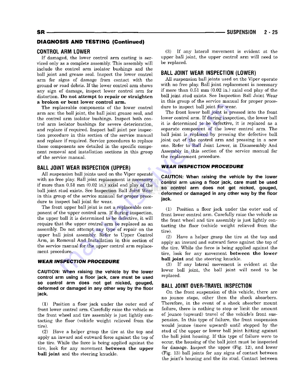 Chrysler 1998 Viper GTS Owner'S Manual Download Page 47