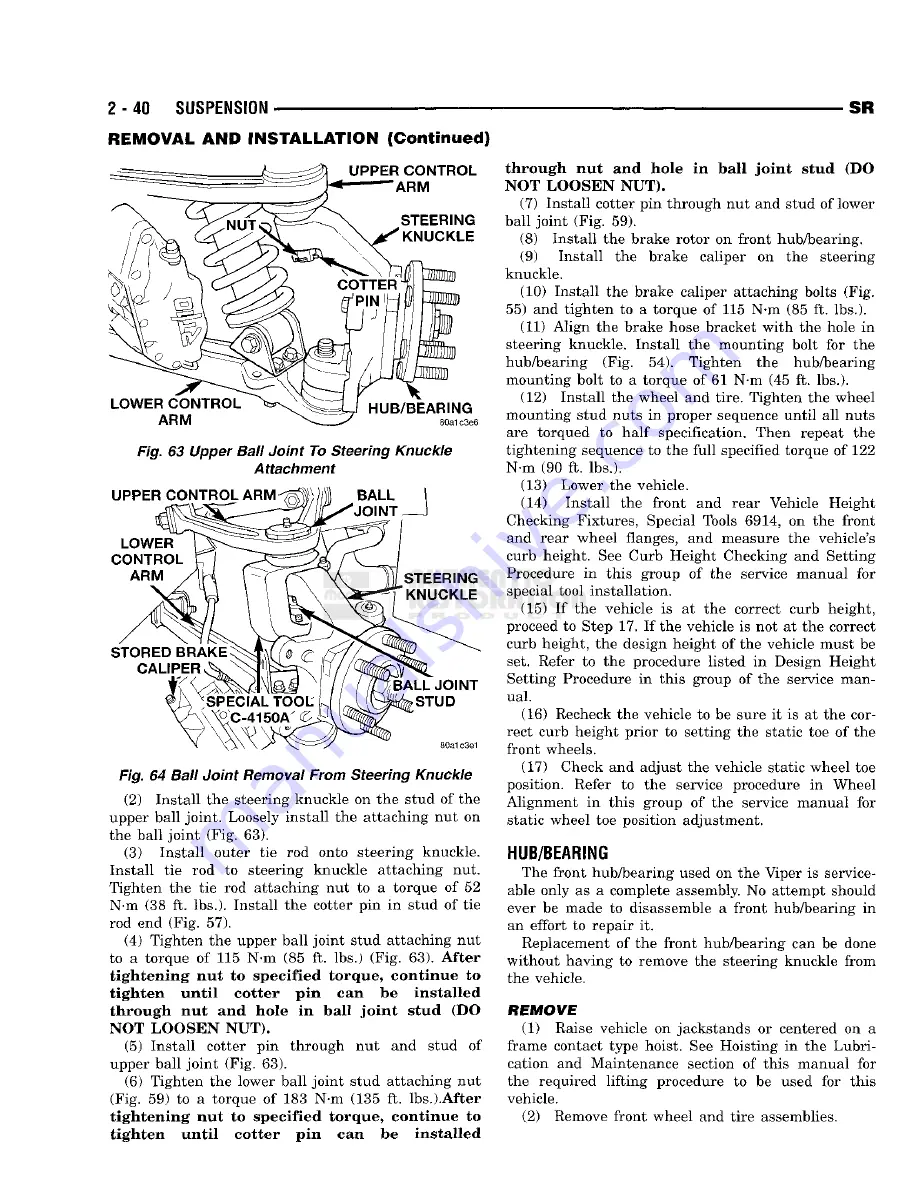 Chrysler 1998 Viper GTS Owner'S Manual Download Page 62