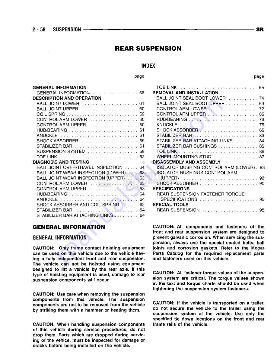 Chrysler 1998 Viper GTS Owner'S Manual Download Page 80