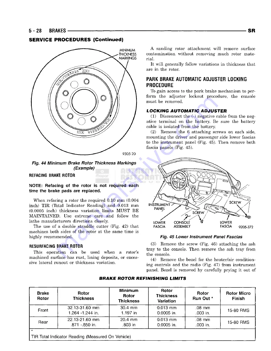 Chrysler 1998 Viper GTS Owner'S Manual Download Page 184