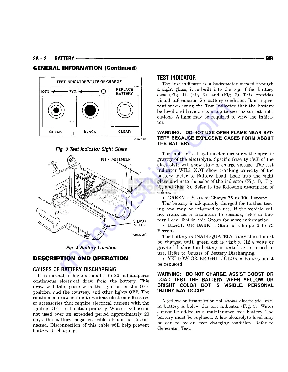 Chrysler 1998 Viper GTS Owner'S Manual Download Page 262