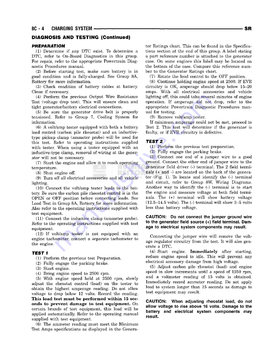 Chrysler 1998 Viper GTS Owner'S Manual Download Page 280