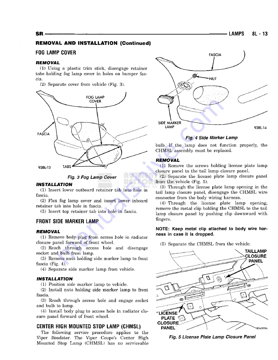 Chrysler 1998 Viper GTS Owner'S Manual Download Page 357