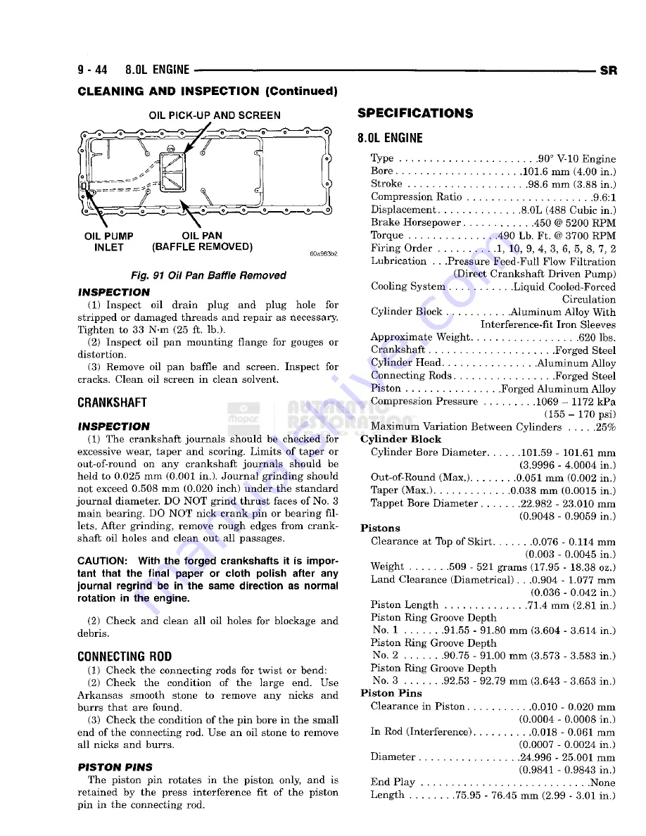 Chrysler 1998 Viper GTS Owner'S Manual Download Page 690