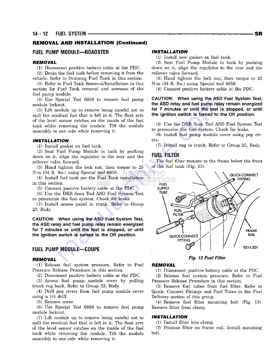 Chrysler 1998 Viper GTS Owner'S Manual Download Page 726