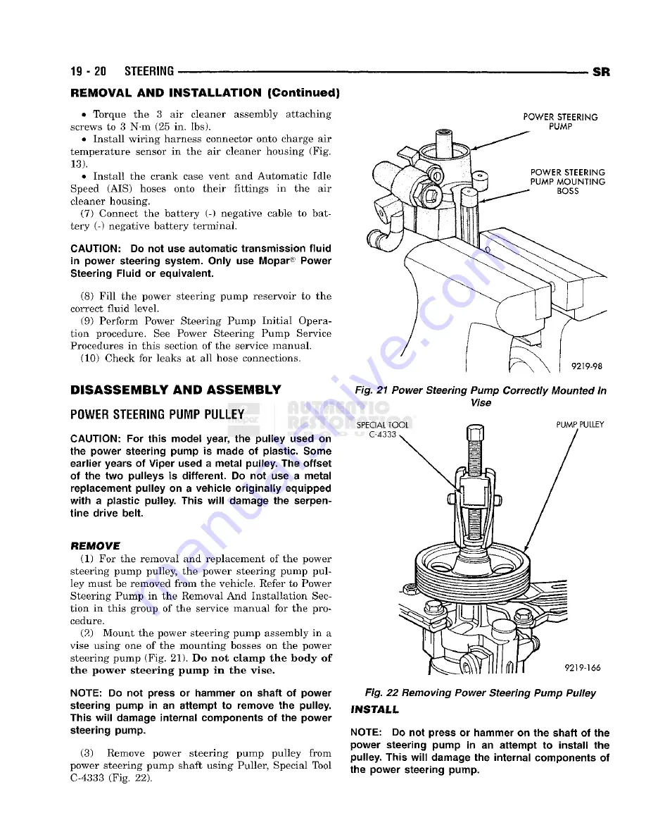 Chrysler 1998 Viper GTS Owner'S Manual Download Page 774