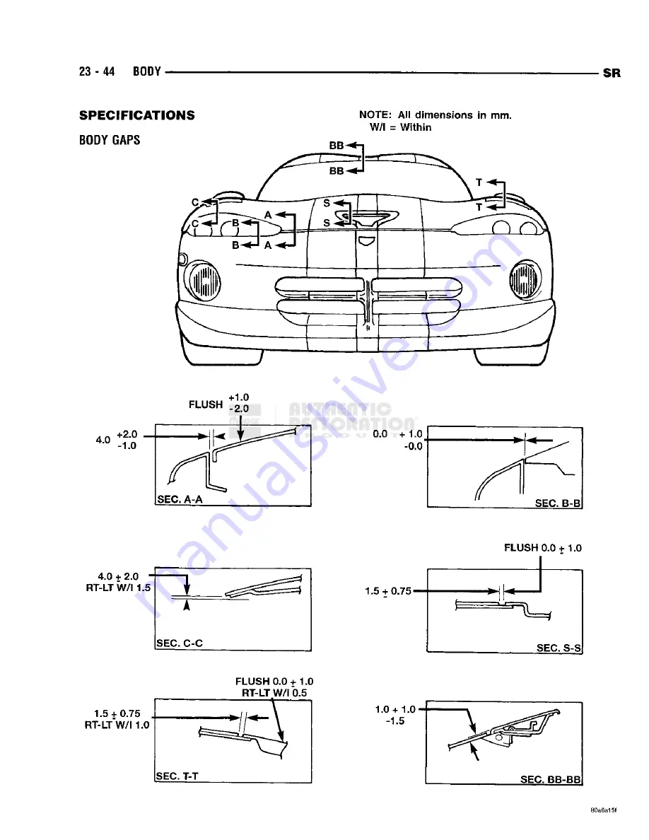 Chrysler 1998 Viper GTS Owner'S Manual Download Page 880