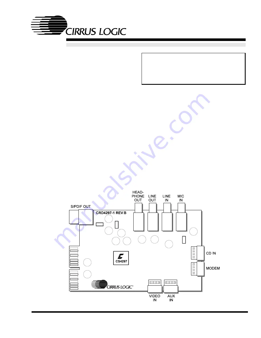 Cirrus Logic CRD4297-1 AMR Скачать руководство пользователя страница 1