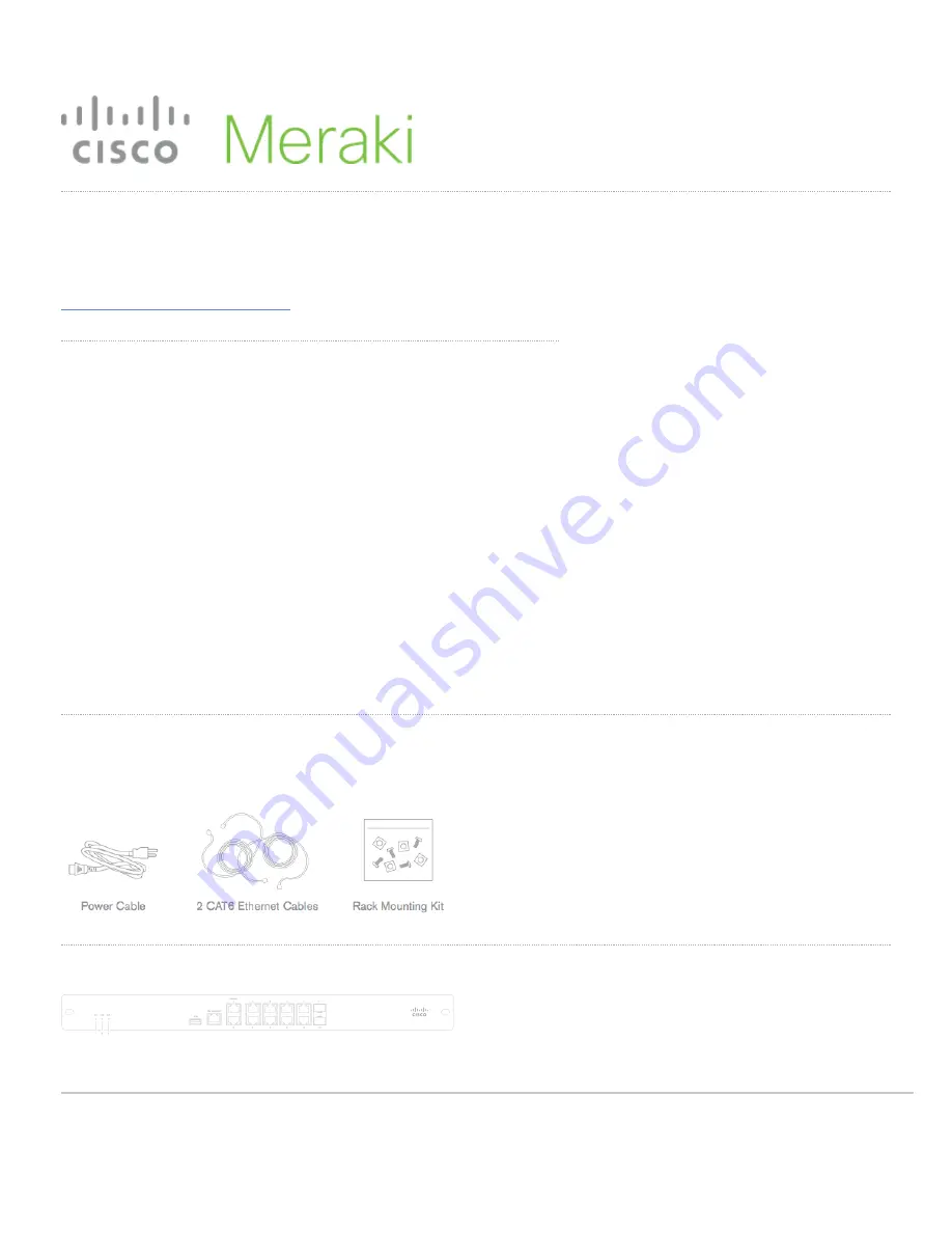 Cisco Meraki MX64 Installation Manual Download Page 1