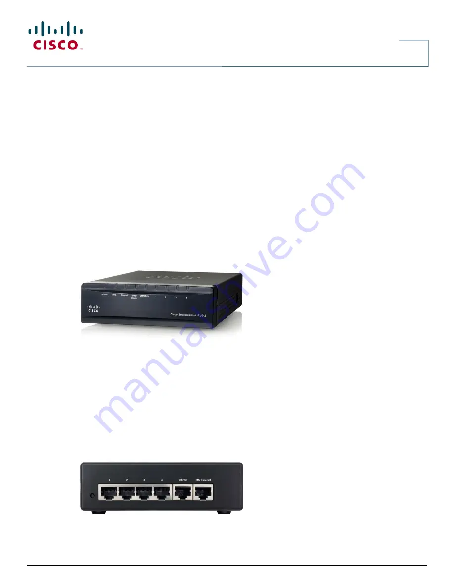 Cisco RV042 - Small Business Dual WAN VPN Router Скачать руководство пользователя страница 1