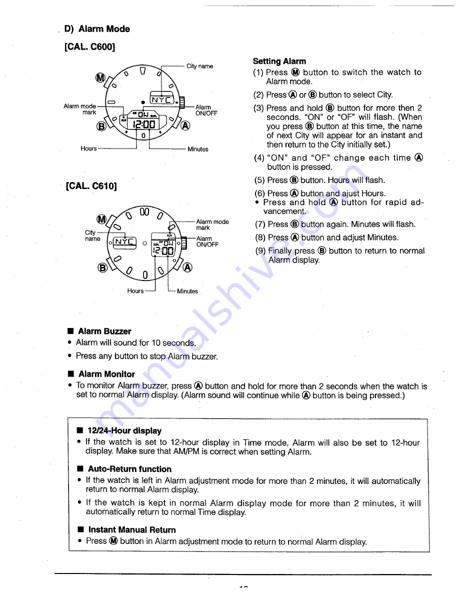 Citizen C60 Technical Information Download Page 12