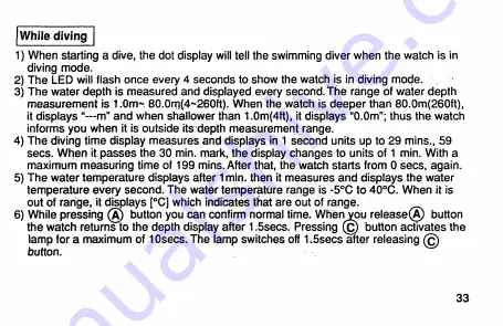 Citizen HYPER AQUALAND Instruction Manual Download Page 34