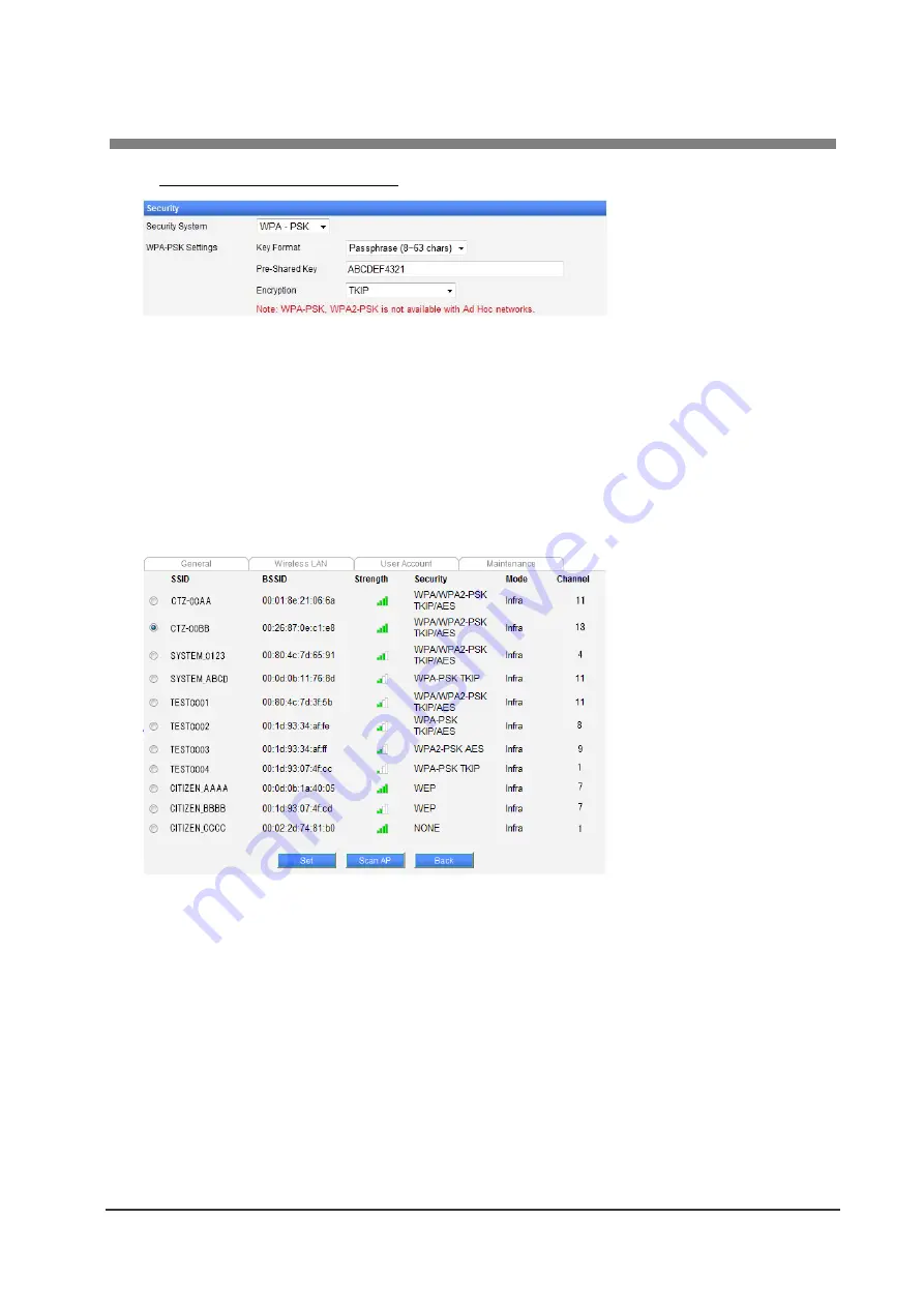 Citizen IF1-WF01 User Manual Download Page 38