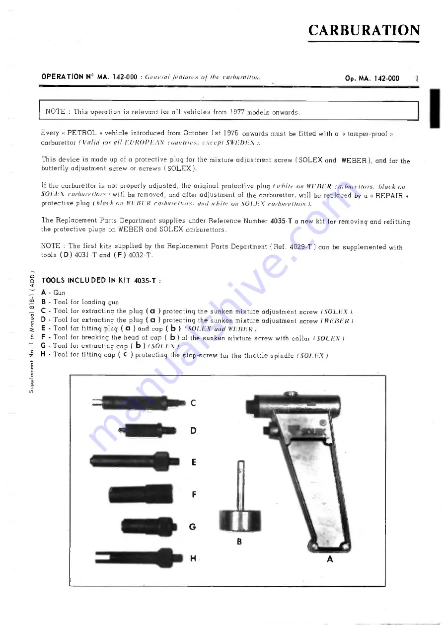 CITROEN CX Repair Manual Download Page 72