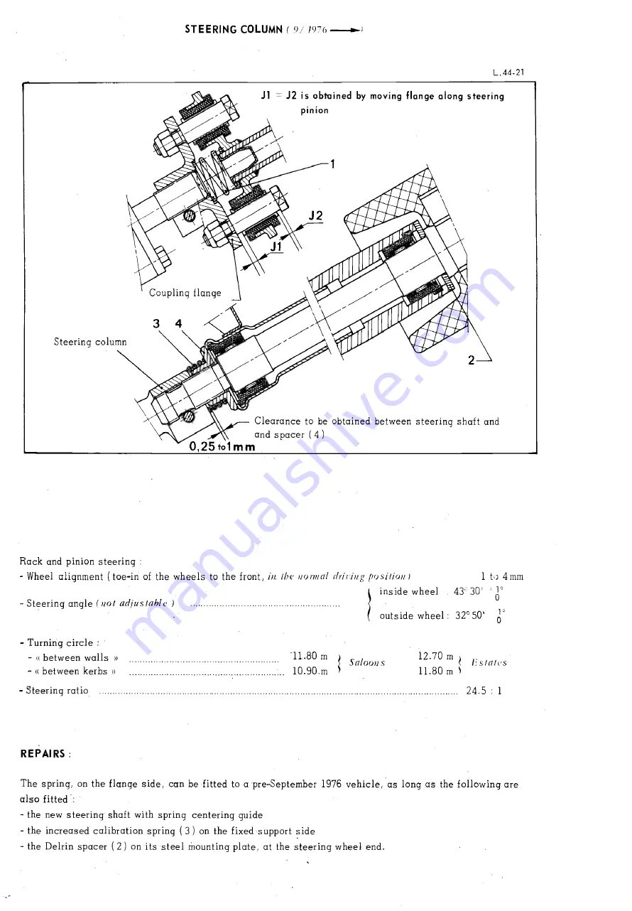 CITROEN CX Repair Manual Download Page 262