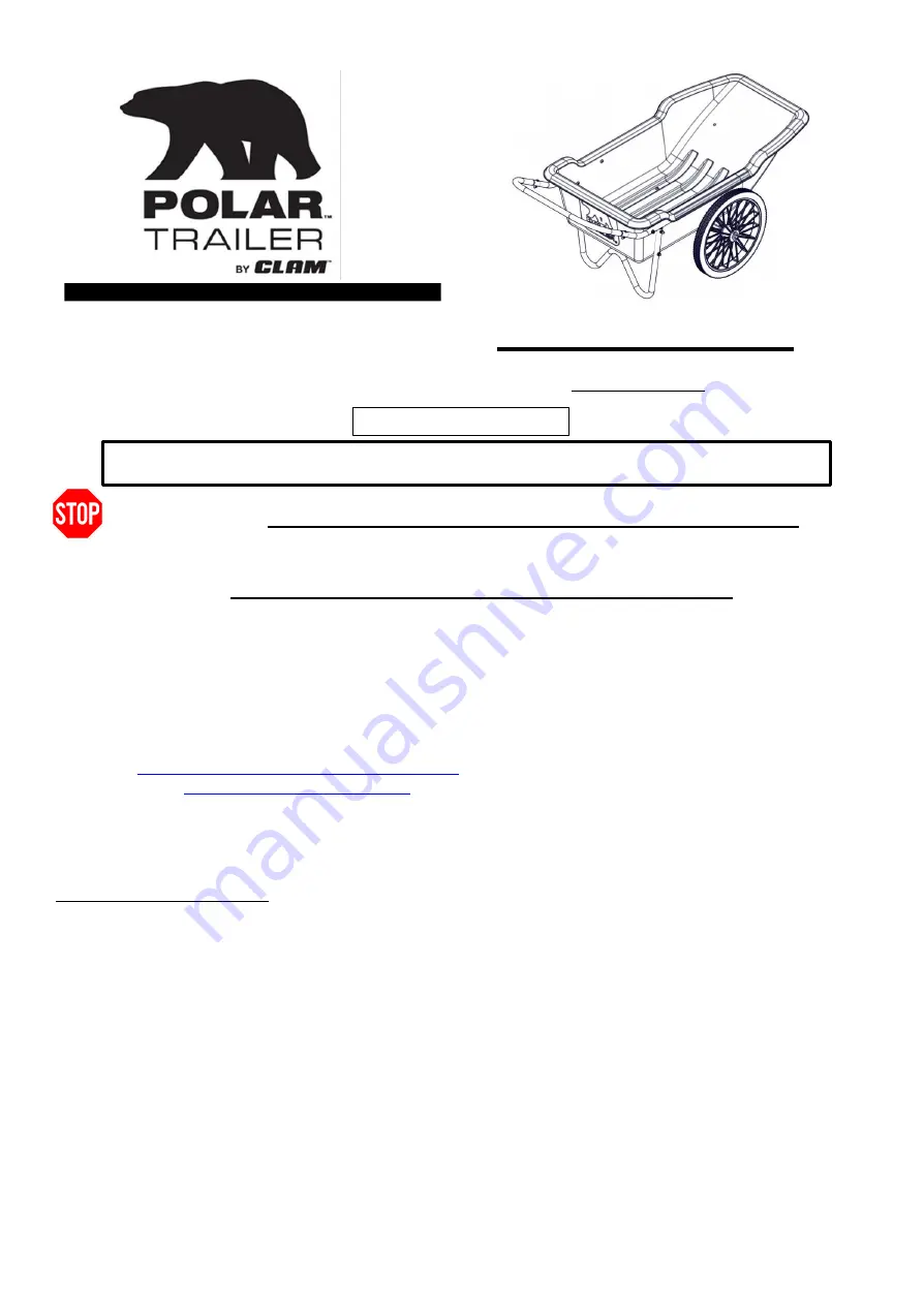 Clam POLAR TRAILER 8376 Manual Download Page 1