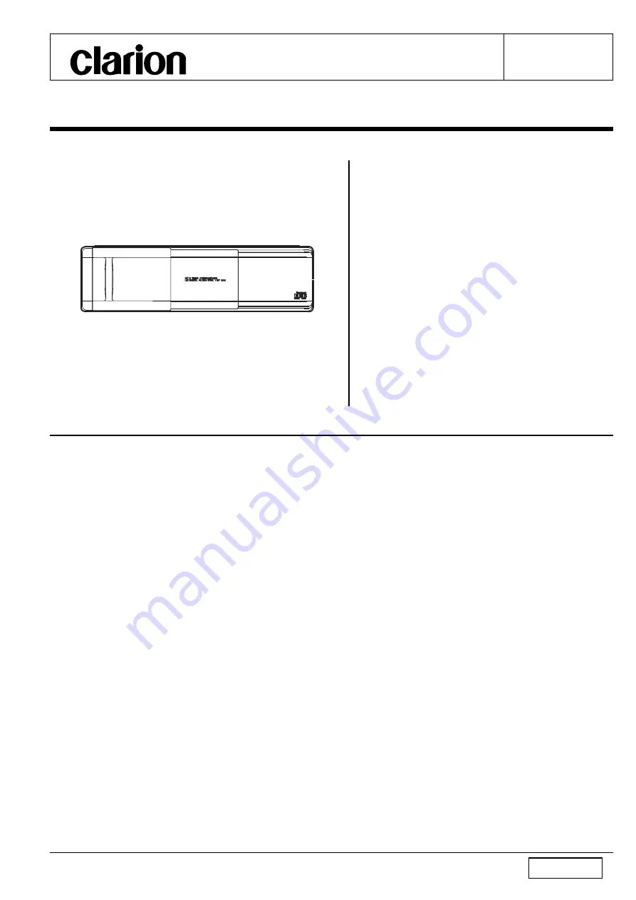 Clarion 28148-VB000 Service Manual Download Page 1