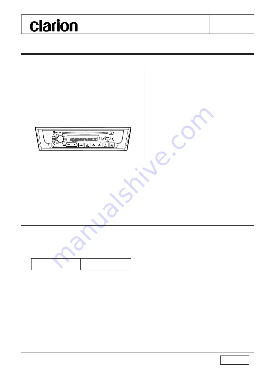 Clarion 28185 4Z300 Скачать руководство пользователя страница 1