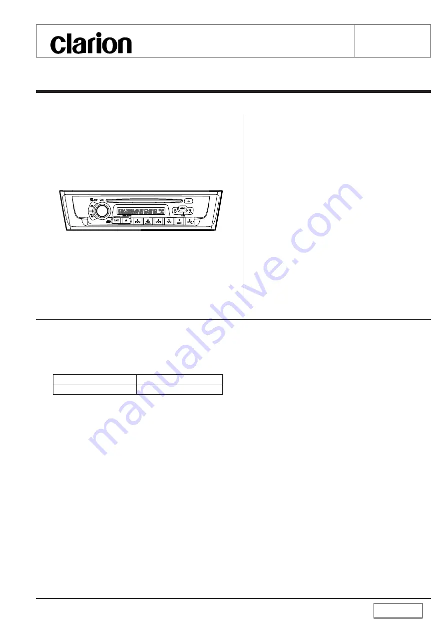 Clarion 28185 4Z560 Service Manual Download Page 1