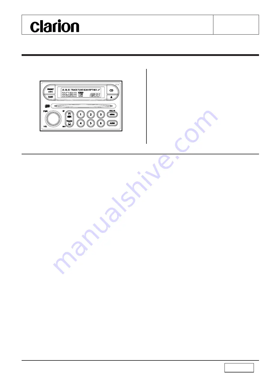 Clarion 28185 7S200 Service Manual Download Page 1